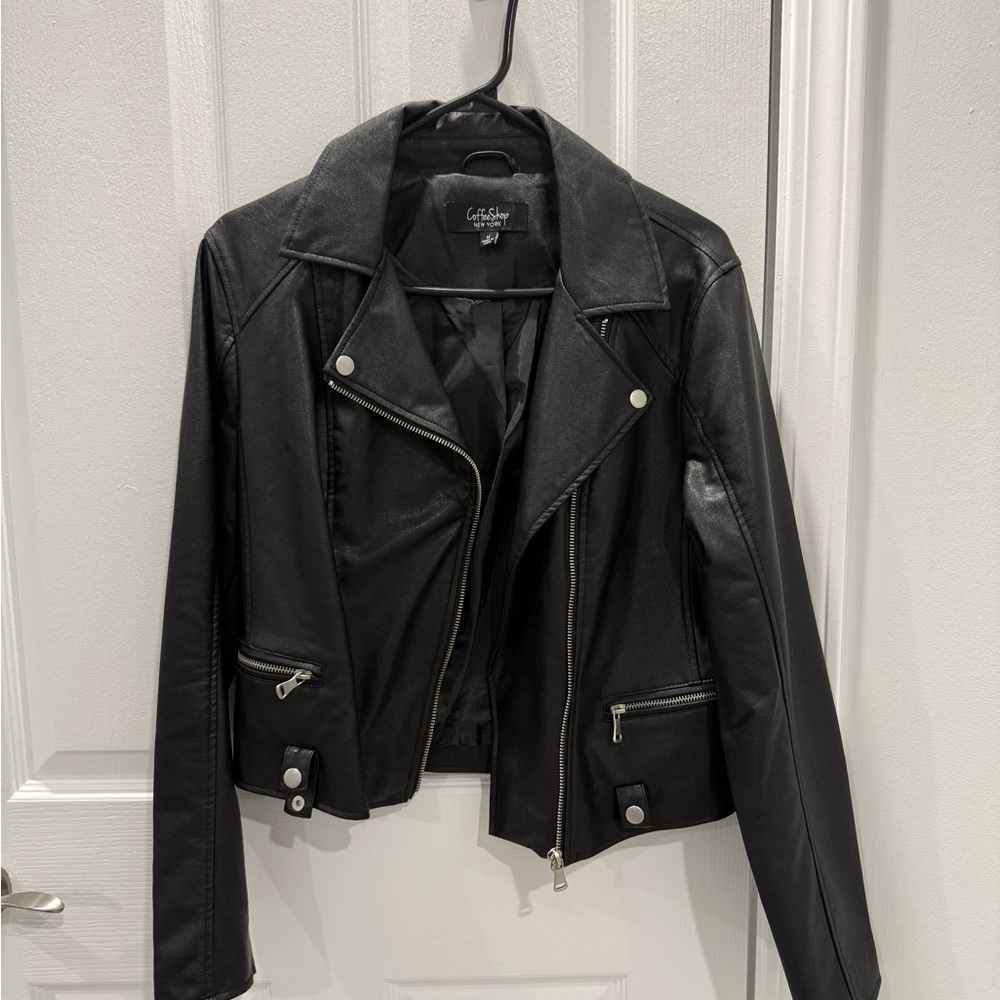 CoffeeShop Women's Black Leather Jacket